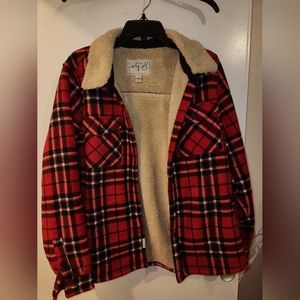 Soho Threads Red Flannel Jacket, size L